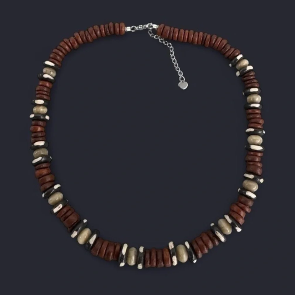 Rustic Boho Beaded Necklace